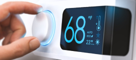 adjusting thermostat to 68 degrees